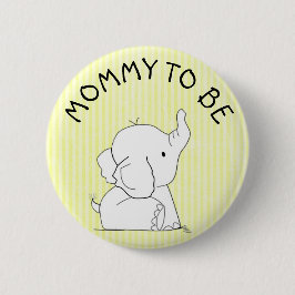 Gele olifant Baby shower Pin Ronde Button 5,7 Cm