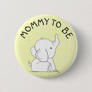 Gele olifant Baby shower Pin Ronde Button 5,7 Cm