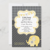 Gele olifant Baby shower Uitnodiging (Voorkant)