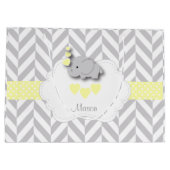 Gele Olifant Design - Baby Jongen Douche Large Cadeautasje (Achterkant)