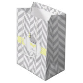 Gele Olifant Design - Baby shower Medium Cadeauzakje (Voorkant Gekanteld)