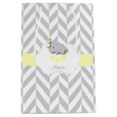 Gele Olifant Design - Baby shower Medium Cadeauzakje (Voorkant)