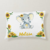 Gele olifant meisje Aangepaste naam Kussen (Voorkant)