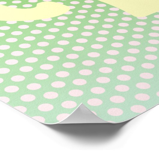 Gele olifant op Mint Green Poster (Hoek)