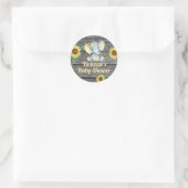 Gele olifant rustieke Sticker dank u Label (Tas)