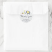 Gele Olifant Theme Baby shower Stickers Circle (Tas)