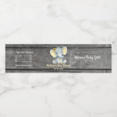 Gele Olifant water flesetiket voor meisje Waterfles Etiket (Enkel label)