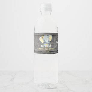 Gele Olifant water flesetiket voor meisje Waterfles Etiket