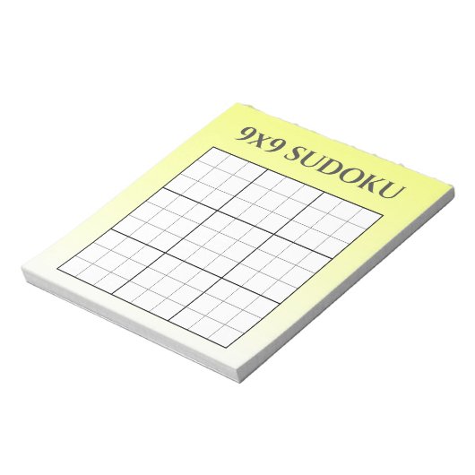 Gele Ombre 9x9 Sudoku Grid Sjabloon Notitieblok (Linkerzijde)