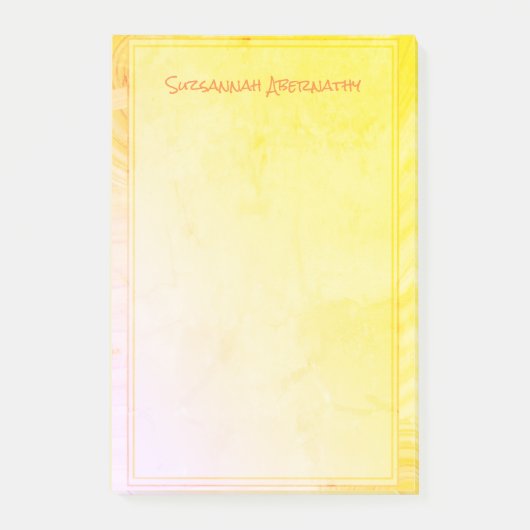 Gele Ombre roze Grens Douane Naam Post-it® Notes (Voorkant)