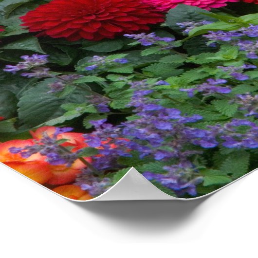 Gele omheining met bloemtuin poster (Hoek)