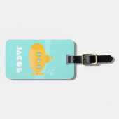 Gele onderwater onderzeeër Kinderen gepersonalisee Bagagelabel (Voorkant horizontaal)