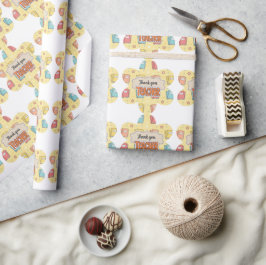 Gele Onderwijzer School Boek Patroon  Cadeaupapier