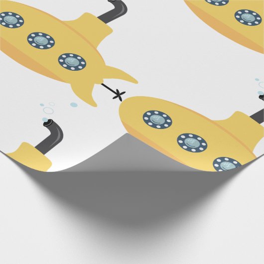 Gele onderzeeboot cadeaupapier (Hoek)