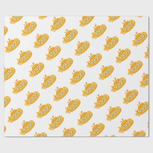 Gele onderzeeboot cadeaupapier (Vlak)