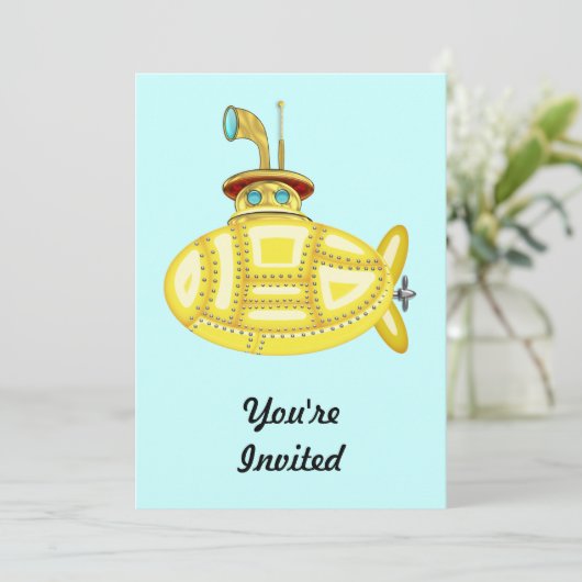 Gele onderzeeboot kaart (Staand voorkant)