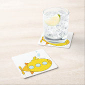 Gele onderzeeboot kartonnen onderzetters (Insitu)