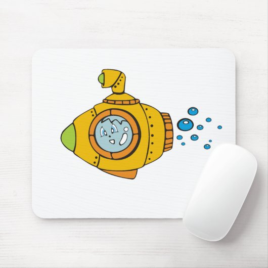 Gele onderzeeboot muismat (Met muis)