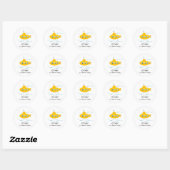 Gele onderzeeboten Birthday Envelope Sticker (Vel)