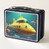 Gele onderzeeër Metal Lunchbox (Achterkant)