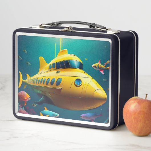 Gele onderzeeër Metal Lunchbox (In situ)