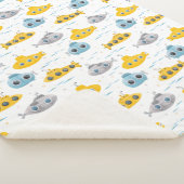 Gele onderzeeër Pattern Kinder Blanket Sherpa Deken (3/4)