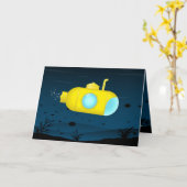 Gele onderzeeër vindt hart wenskaart kaart (Gele Bloem)