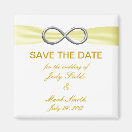 Gele oneindige bruiloft bespaart de datum magneet