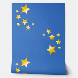 Gele ontwerp met vijfpuntige sterren behang