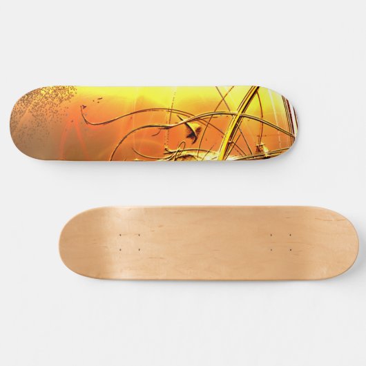 Gele ontwerpskateboard persoonlijk skateboard (Horizontaal)