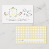 Gele ooievaar Luier Raffle Kaart (Voorkant / Achterkant)