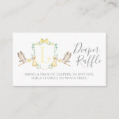 Gele ooievaar Luier Raffle Kaart (Voorkant)