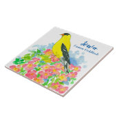 Gele Oosterse Goudvink State Bird van Iowa Tegeltje (Zijkant)