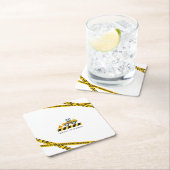 Gele ophaaltrommel voor de bouw kartonnen onderzetters (Insitu)