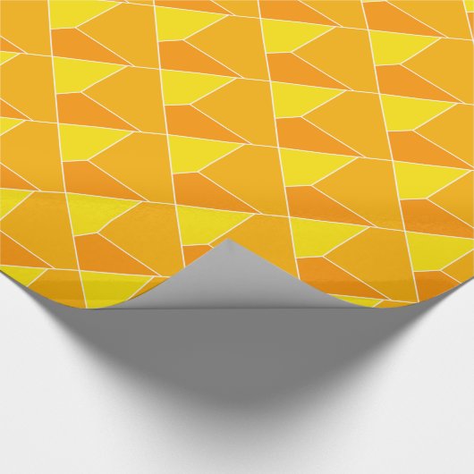 Gele optische illusie cadeaupapier (Hoek)