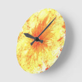 Gele Oranje Abstracte kunstmest Waterverf Ronde Klok (Hoek)