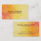 Gele & Oranje Abstracte Waterverven Achtergrond Visitekaartje (Voorkant / Achterkant)