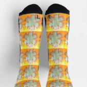 gele oranje aqua "Ster van Leven" Ems sokken (Top)