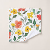 Gele oranje bloemen bad handdoek (Wasdoekje)