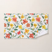Gele oranje bloemen bad handdoek (Handdoek)