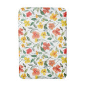 Gele oranje bloemen badmat (Voorkant Verticaal)