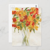 Gele Oranje bloemen Briefkaart (Voorkant / Achterkant)