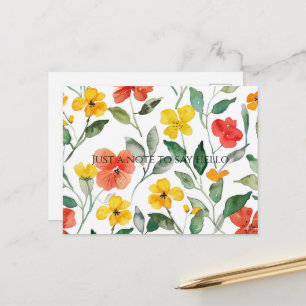 Gele oranje bloemen briefkaart