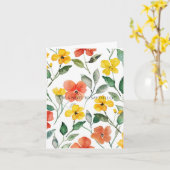Gele oranje bloemen denken aan jou kaart (Gele Bloem)