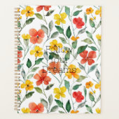 Gele oranje bloemen planner (Voorkant)