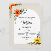 gele oranje botanische krans kaart (Voorkant / Achterkant)