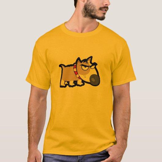 Gele Oranje bruine hond T-shirt (Voorkant)