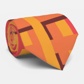 Gele, oranje, bruine retro gestreepte kunst stropd stropdas (Opgerold)