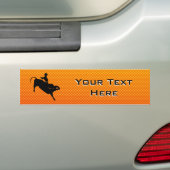 Gele Oranje bull Riding Bumpersticker (Op auto)