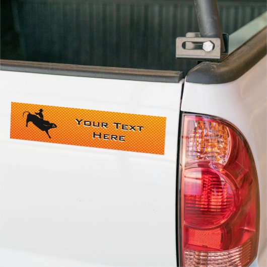 Gele Oranje bull Riding Bumpersticker (Op Truck)